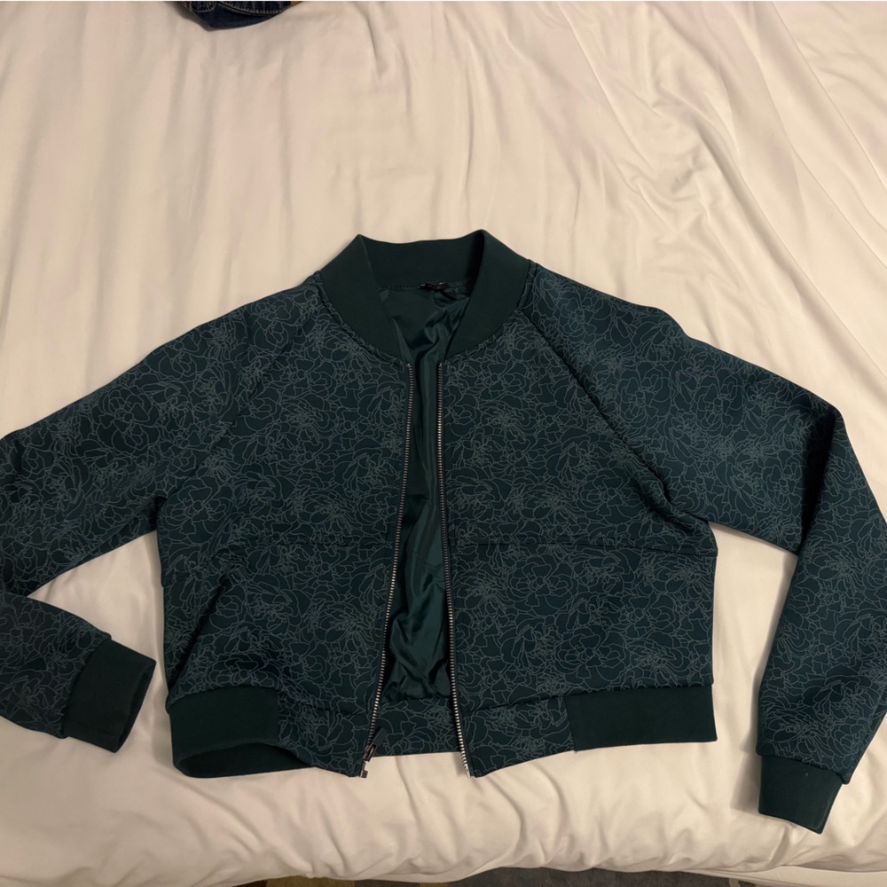 Vitality Teal  Satin Bomber Jacket